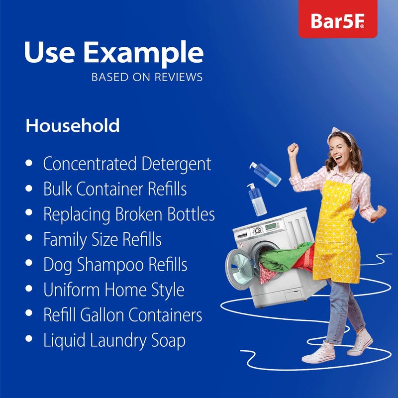 Bar5F Refillable Pump Bottles 32-Ounce 1-Liter Shampoo Conditioner Lotion Soap Crystal-Clear BPA-Free Pack of 3 - Image 3